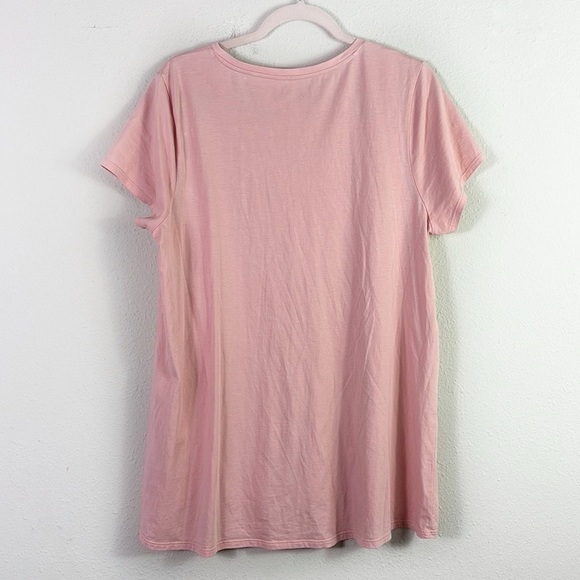 Pure Jill PJ Pima Elliptical Tee 100% Cotton Coral Cream Pink size Large - Picture 8 of 8